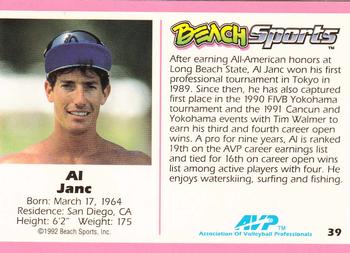 1992 Beach Sports #39 Al Janc Back